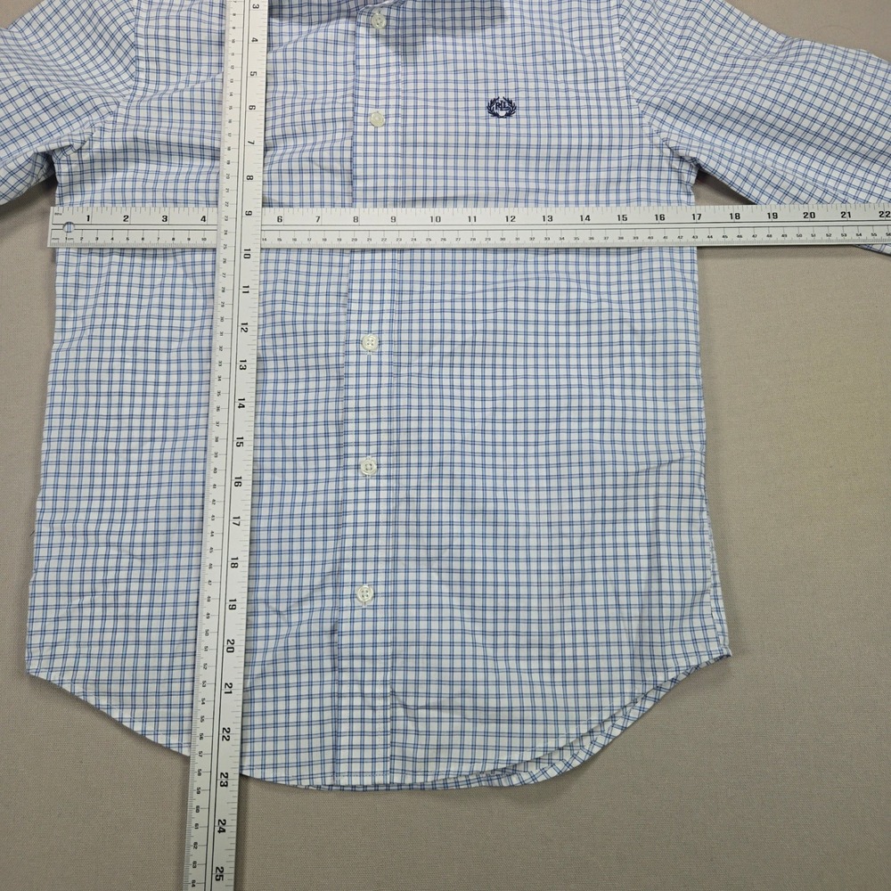 Lauren Ralph Lauren Button Down Kids Plaid Heritage Blue White size 12 - Picture 7 of 7